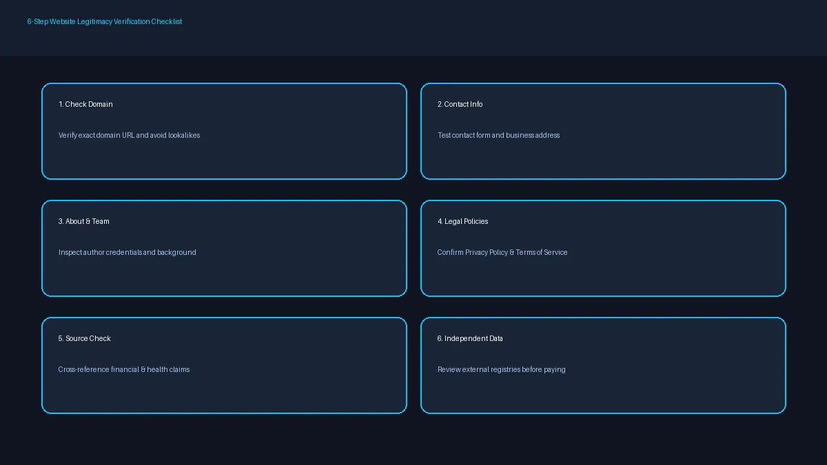 6-Step Website Legitimacy Verification Checklist
