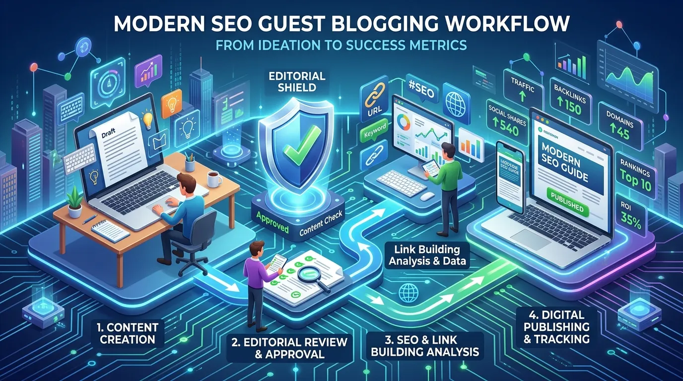 SEO Guest Blogging Strategy & Editorial Publishing Workflow for Clickfor Net