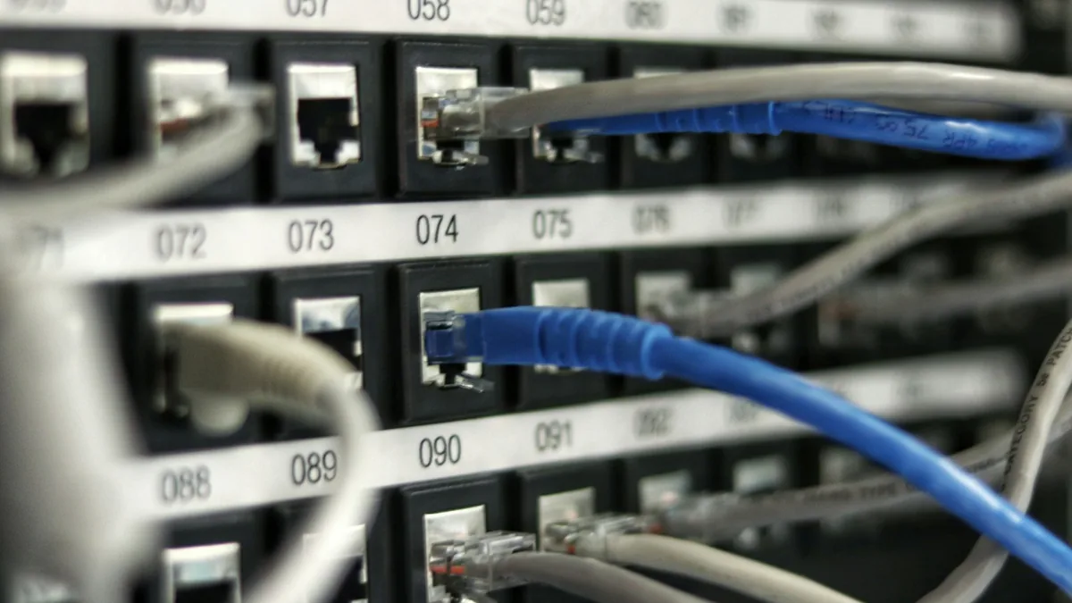 Enterprise Data Center Server Rack and Network Cybersecurity Infrastructure