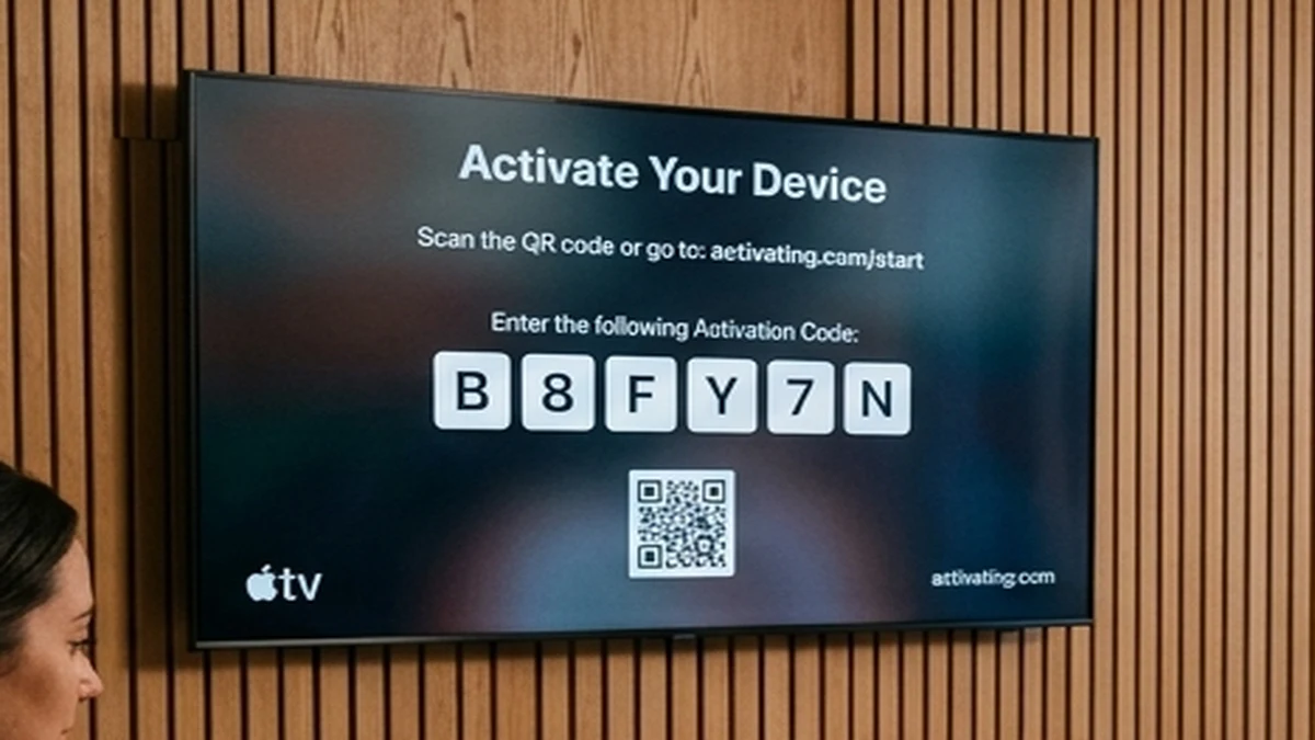 Crunchyroll 6-character activation code displayed on smart TV screen with QR code option