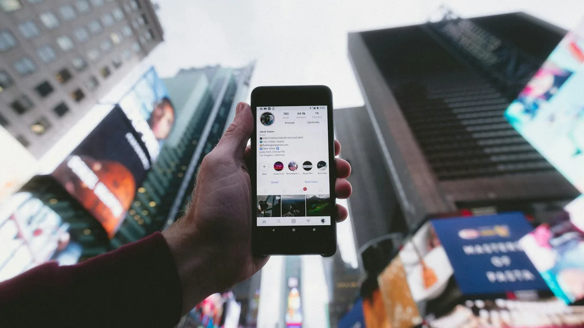 Social media content creator planning Instagram captions, bio ideas, and photo engagement