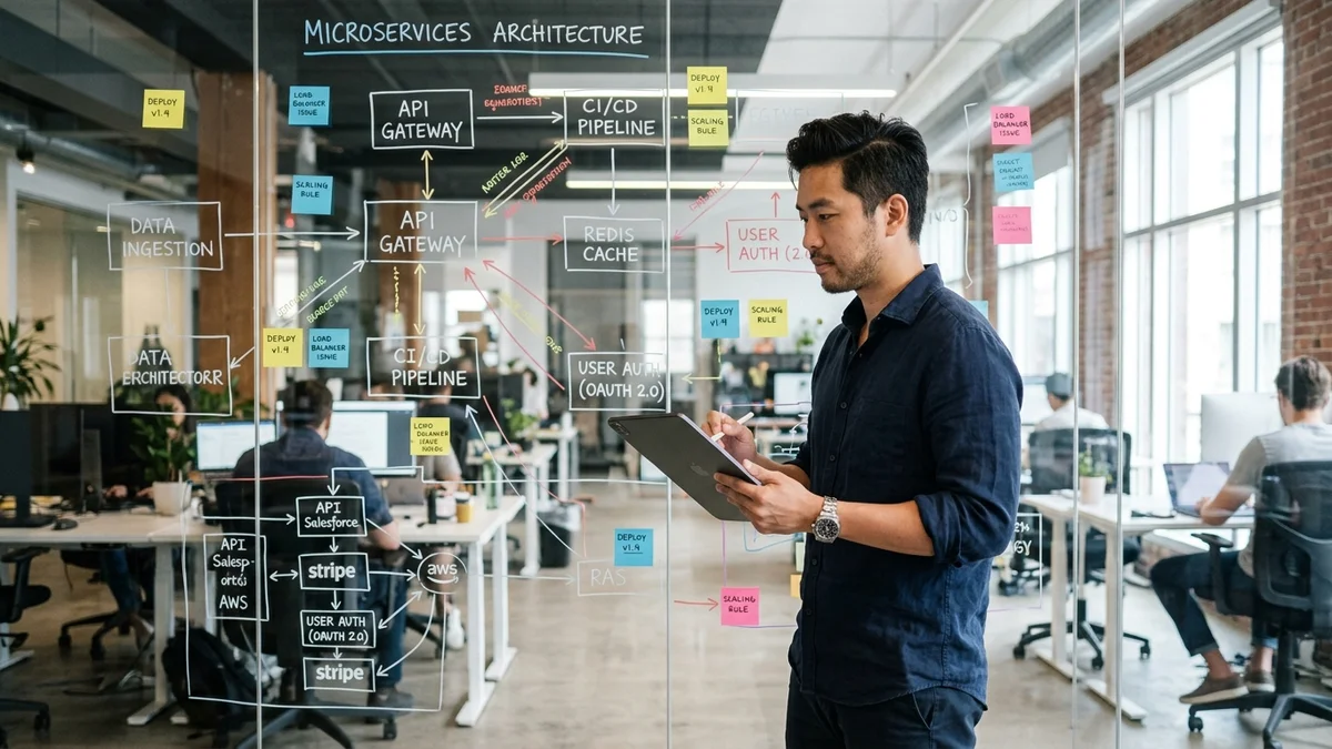Lean Startup Software Architecture and Cloud API Integration Workflow