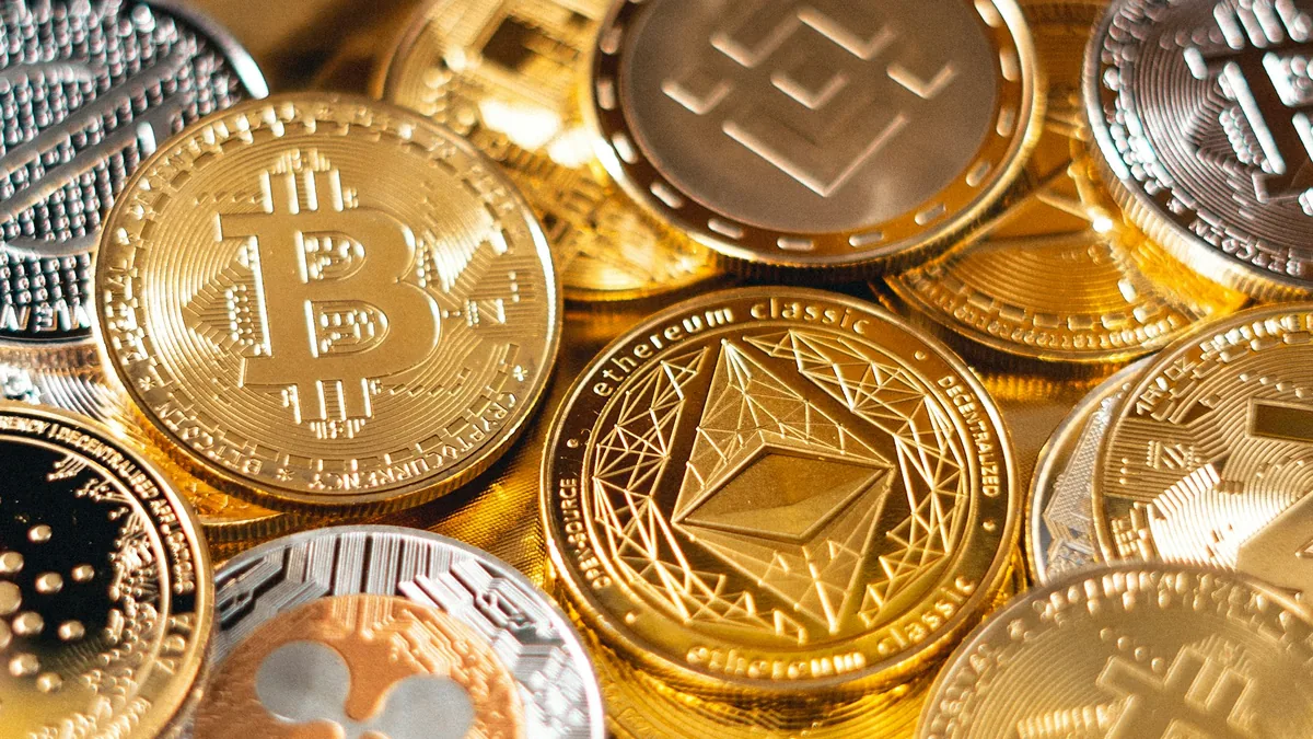 Multi-Asset Cryptocurrency Portfolio Displaying Bitcoin, Ethereum, and Digital Blockchain Tokens